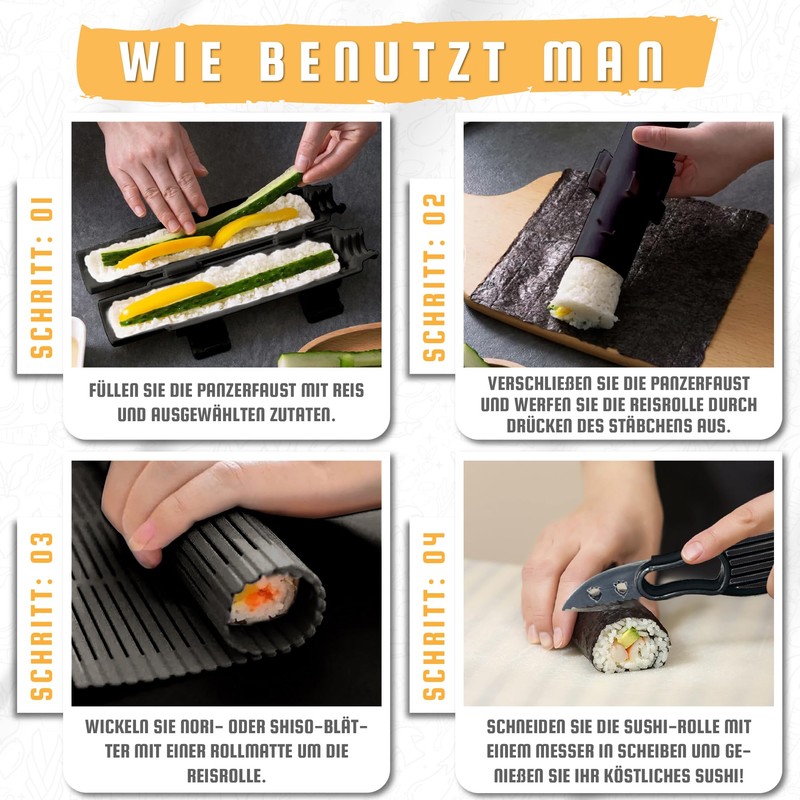 DIY Sushi Set - Sushi Maker Set with Bazooka, Maki