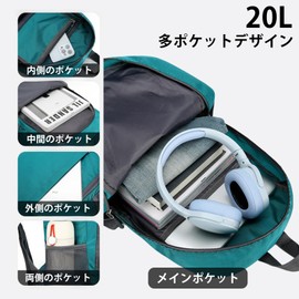 ThaxDirect Folding Backpack, Lightweight, Waterproof, 4.1 gal (20 L), Large Capacity, Compact, For Outdoor Activities, Hiking, Traveling, Business Trips, Exercise, Climbing, Daypack, Unisex, lake