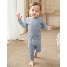 VAENAIT BABY Infant Toddler Kids Cotton Sleepwear Pajama Pjs 2pcs Set Basic Stoneblue XL