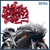 INFINAUTO 30pcs 5mm Red Motorcycle Cross Head Self Tapping Bolts