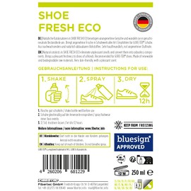 Fibertec Shoe Fresh Eco, Hygienespray und Geruchsstopper für Schuhe, mit natürlichen Enzymen, bluesign zertifiziert, 250ml