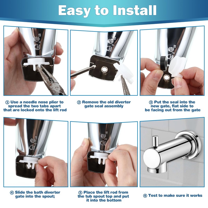 Enhon 2 Set Tub Spout Diverter Repair Kit, Includes 2