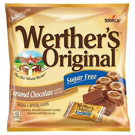 Werther's Original Hard Sugar Free Caramel Chocolate Candy, 2.35 Oz Bags (Pack of 12)