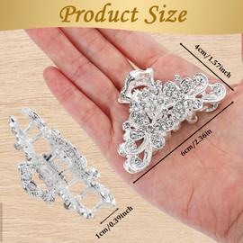 2 PCS Rhinestone Hair Clips Glitter Hair Claw Clips for Women
