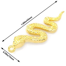 Lind Kitchen 20PCS Snake-Shape Charms Pendants Accessory Mixed Smooth Metal Charms for DIY Jewelry Making and Crafting, Golden