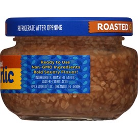Spice World Roasted Minced Garlic – 4oz Garlic Container – Ready-to-Use Seasonings for Cooking, Reduce Prep Work and Easily Add Flavor