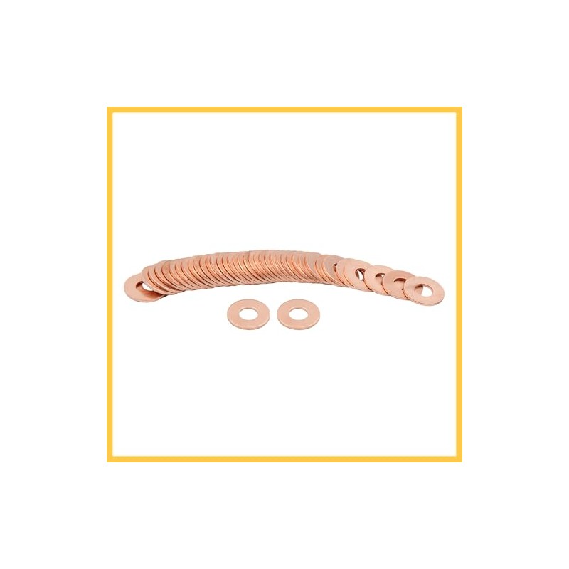 REPAIROCK 40pcs 6mm Inner Dia Copper Washers Flat Sealing Gaskets