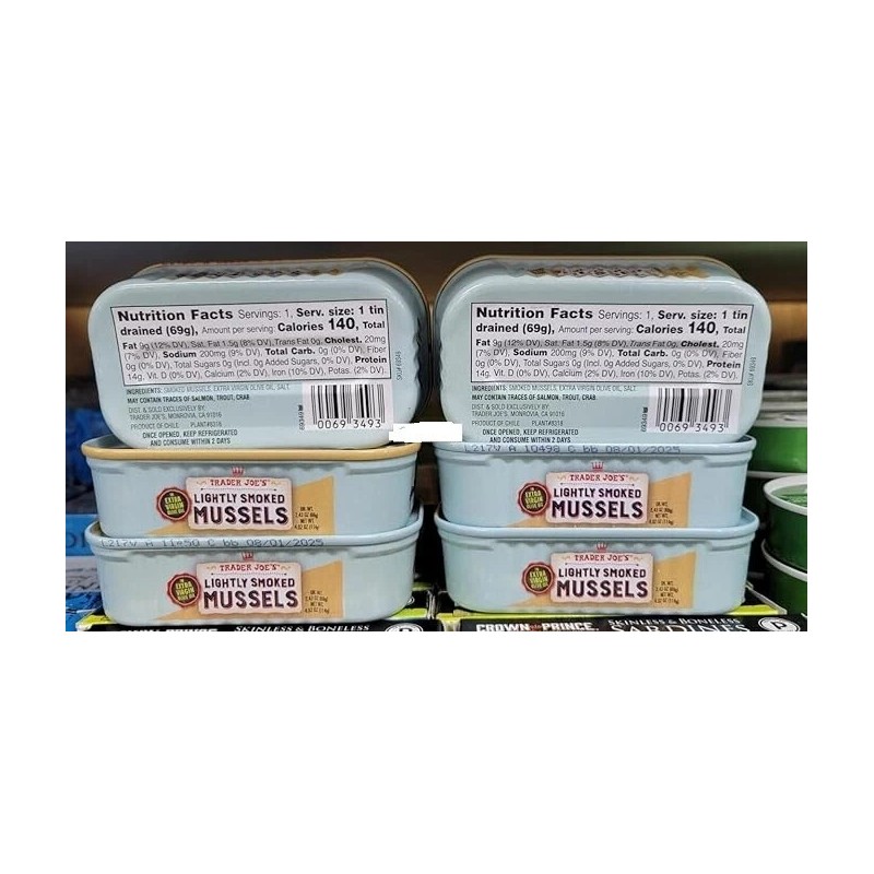 TRADER JOE'S LIGHTLY SMOKED MUSSELS IN EXTRA VIRGIN OLIVE OIL