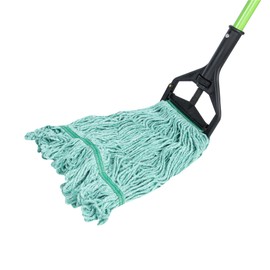 Restaurantware-MOP HEAD ONLY: Clean Tek Professional 16 Ounce Wet Mop Head, 1 Looped End Refill - Handle Sold Separately, 1.25 Inch Headband, Cotton Blend Green, Machine Washable