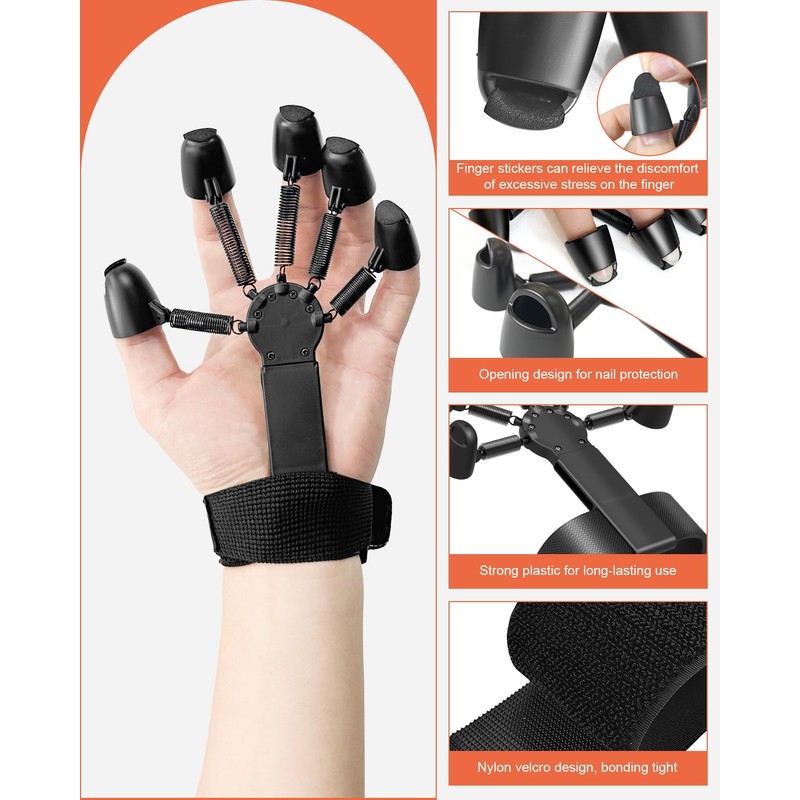 FERNIDA Finger Trainer, Hand Trainer, Forearm Trainer with Stainless Steel