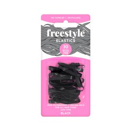 Freestyle Snag Free Elastics, Black, 4 mm, Large (30-Pieces)