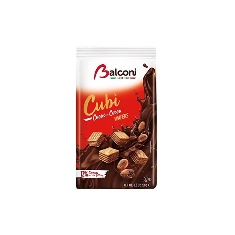 Balconi Cubi Cocoa Cream Filled Wafers 250 g