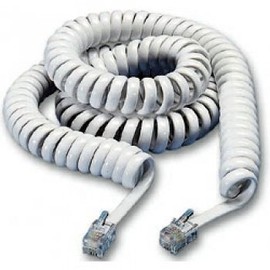 12ft Coiled Handset Lead (White) - 62cms coiled