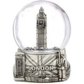 Mini London Snow Globe Silver 2.5 Inches Tall