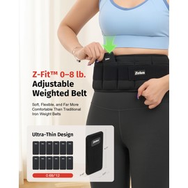ZELUS Weighted Belt, 0-8 lb Z-Fit Adjustable Weighted Belt for Men Women