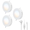 Enbrighten Recessed Surface LED Puck Lights, 3 Pucks, Under Cabinet