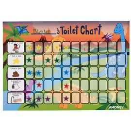 Dinosaur Toilet Training Reward Chart and Potty Training Reward Chart for Boys and Girls Toddlers Twin Pack with 225 Star Stickers Included