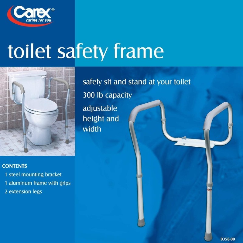 Carex Toilet Safety Rails, Adjustable and Detachable Toilet Safety Frame