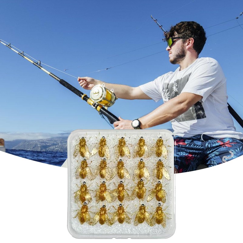 Fly Fishing Bait,20X Bee-Shaped Fly Fishing Lures | Realistic Saltwater