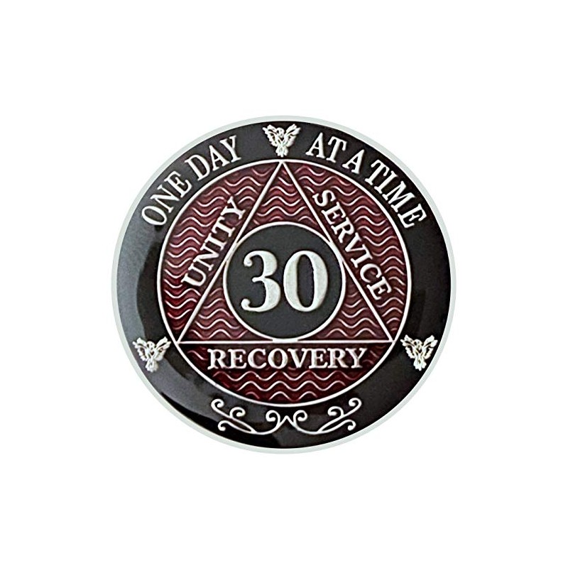 Simply Minimal AA 30 Year Silver Color Plated Recovery Coin,
