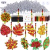 Winlyn 24 Sets Fall Leaf Suncatchers Ornaments Decorations DIY Window