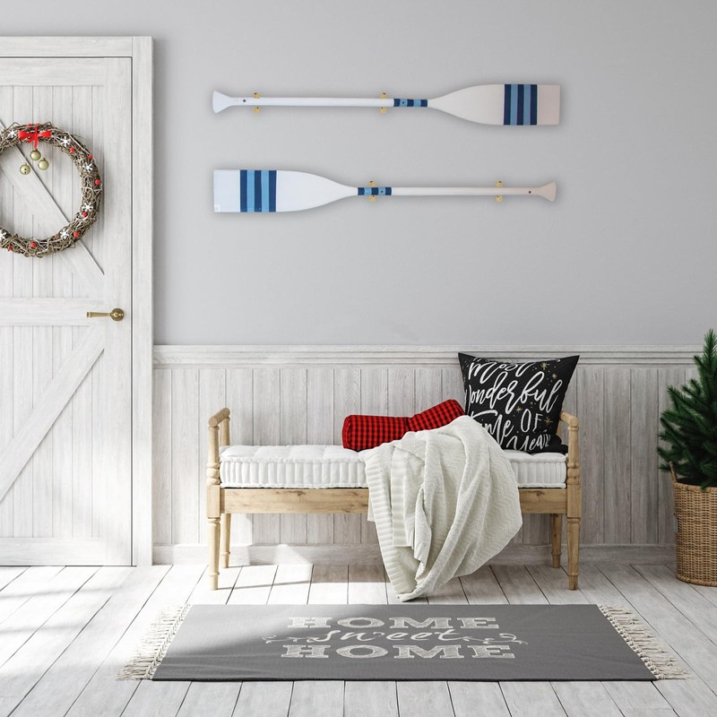 MOROBOR Wooden Paddle Holder 4 Pieces Rowing Rack Wall Decor
