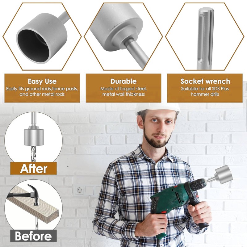 T Post Driver Attachment, SDS Max Shank T Post Driver