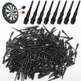 Samamoca Pack of 250 Soft Dart Tips, Plastic Tips for Darts, Soft Dart Tips, Plastic Tip Replacement, Arrow Tips Dart Plastic, Extremely Stable and Durable, Black