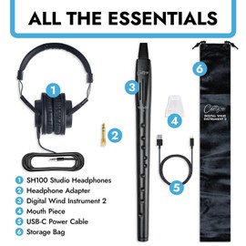 Carry-on Digital Wind Instrument 2 - Black + SH-100 Studio Headphones
