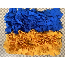 max stitch design thick tough slow feeding mat for large breed dogs, 45x60cm blue and yellow color sniffing mat