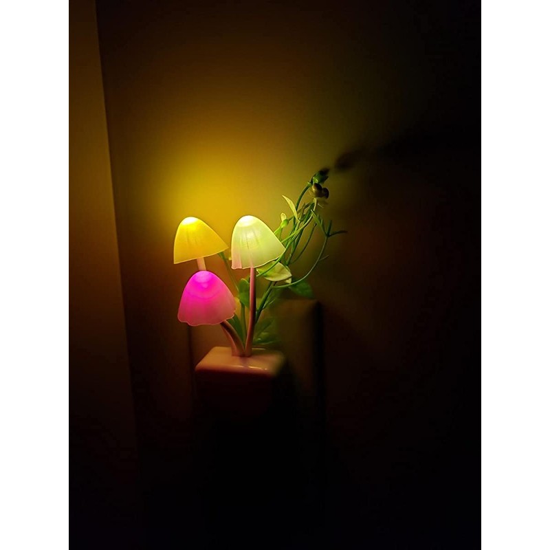 AUSAYE Sensor Led Night Light, Color Changing Plug-in LED Mushroom
