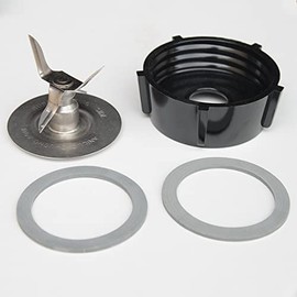 Replacement Parts Compatible with Osterizer Oster Blender Blades Assembly with 4961 Blender 4-Point Fusion Blade & 4902 Jar Bottom Cap and 2 Pcs Rubber Gasket