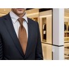 [S&W SHLAX&WING] Men's Necktie Brown Copper Formal Neck Tie Set