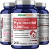 NusaPure Myo-Inositol 2800mg, 200 Capsules, Extra Strength Supplement, Non-GMO