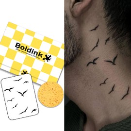 Boldink Temporary Tattoos, semi permanent tattoos, 15-day long lasting tattoo sticker, waterproof and anti-reflective, unique design（Seagull）