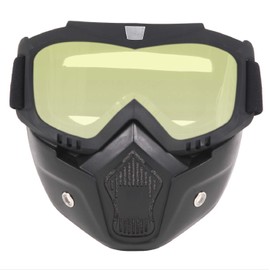 Motorcycle Helmet Mask Removable Face Guard Motorcycle Goggles Eye Protection UV Protection Motorcycle Dustproof Durable Lightweight Windproof Wide Field of View Lens Color Yellow