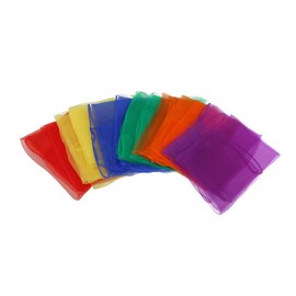 yueton 12pcs Colorful Hemmed Square Rhythm Band Scarves Juggling Dance Scarves
