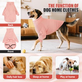 Recovery Suit for Dogs After Surgery Female Dog Onesie with Sleeve for Small Medium Large Pets, Neuter Spay Body Suit Pajama Sweater Warmth Clothes Prevent Licking Surgical Wound Leash Hole Pink