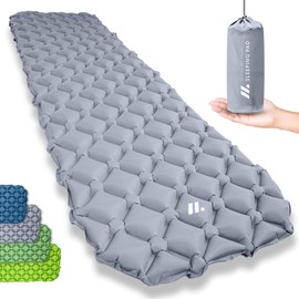 NORDMUT® Outdoor Sleeping Mat, with Repair Kit, Ultralight Thermal Pad for Hiking, Camping, Outdoors, Small Packed Size, Grey