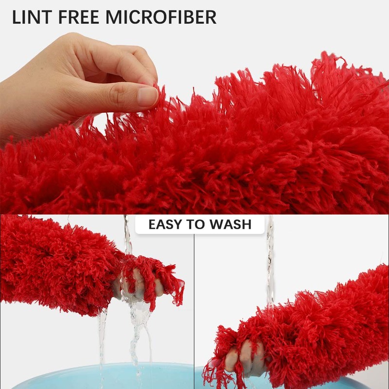 DELUX Microfiber Feather Duster Extendable Cobweb Duster with 100 inches