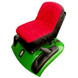 Workinghouse Lawn Tractors and Ride-On Mower Seat Cover, Water Resistant Protective Cover Made of Durable Material, with 4 Practical Pockets, Optimal Weather & UV Protection (Red)