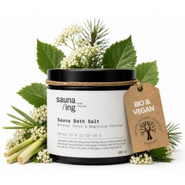 sauna/ing Bath Salt Birch & Lemongrass 200g - Magnesium Bath Soak & Foot Salt for Sauna Or Home – Finnish Sauna Ritual – Made in Finland
