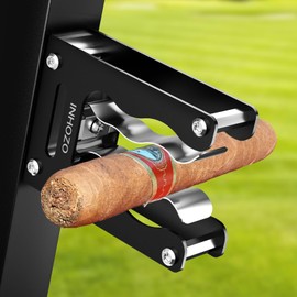 INHOZO Magnetic Cigar Holder for Golf Cart – Ultimate Golf Accessory for Cigar Lovers, Sturdy Aluminum Alloy and No Scratch Design,Secure Hold Without Falling,Cigar Accessories & Gift for Men – Black