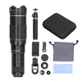 EBTOOLS Clip de Lente de Zoom de Cámara de Teléfono HD Portátil 32X en Lente de Telescopio de Ajuste Doble