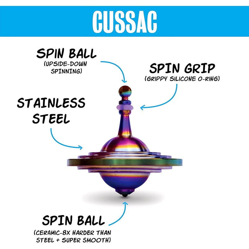 UFO TOps Cussac | Metal Spinning Top | Inspired by