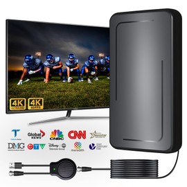 TV Antenna Indoor, 2025 Digital TV Antenna for Local Channels, Amplified HDTV Antennas for Smart/Old TV Indoor with Signal Booster 25 FT Cable 360° Reception 4K 1080p