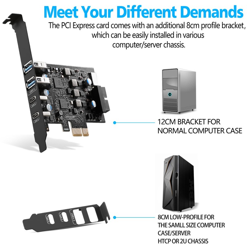 USB PCIe Card PCI Express to 6 Ports USB Expansion
