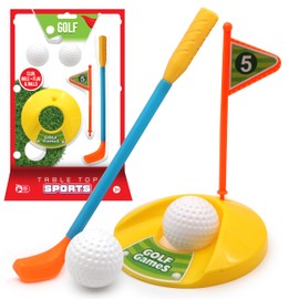 SOL 1pk Desktop Golf Putting, with Club, Hole, Flag, and Balls, Mini Indoor Office Sports, Fun Desk Toy Game for Men, Portable Tabletop Kit, for Work and Home Relaxation