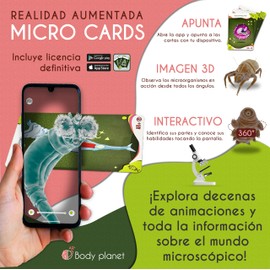 AR+ Body Planet: Micro Cards Flash Cards for Learning Microorganisms with Augmented Reality Flash Cards for Kids with App Educational Material Educational Toys