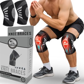 Nordic Lifting Knee Compression Sleeves (1 Pair) - Support for Arthritis Prevention & Recovery - (XX-Large, Grey)